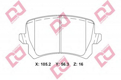 DJ PARTS bp2253 -  Комплект тормозных колодок, дисковый тормоз